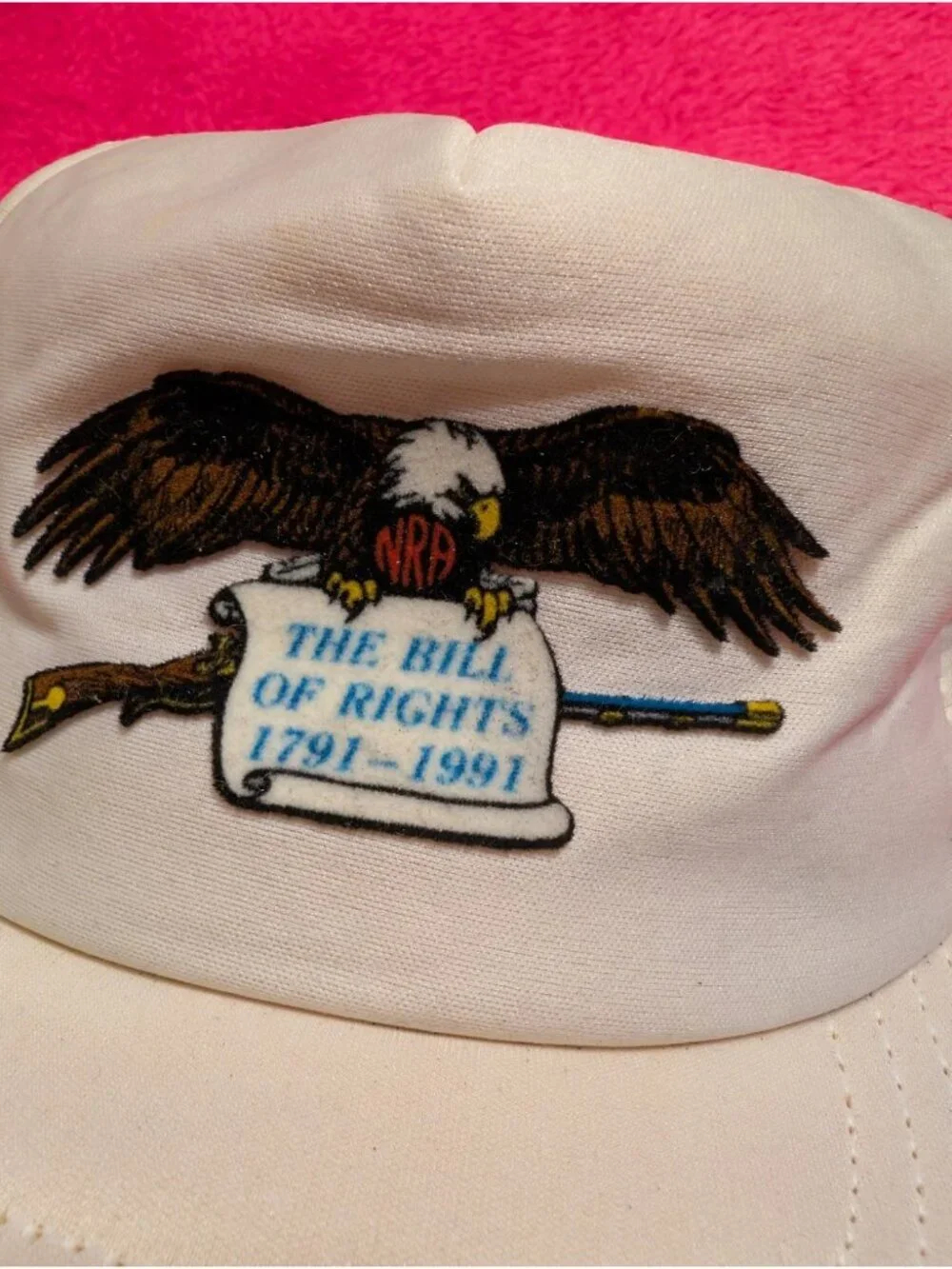 Vintage 90s NRA Bill of Rights 1791 1991 Trucker Hat Made in USA Snapback Cap